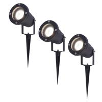 Set van 3 Sydney LED prikspots - Dimbaar - Kantelbaar - GU10 5 Watt 400 lumen - 4000K neutraal wit - IP65 waterdicht - Zwart