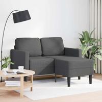 2-zitsbank met ligstoel L-vormig donkergrijs 125 cm linnen