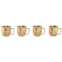 Set van 4 mokken Home ESPRIT Gouden Loft