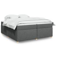 Boxspring met matras stof donkergrijs 200x200 cm