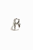 Verzilverde ring met de letter R Zalio - BLACK - M