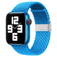 Braided nylon bandje - Lichtblauw - Geschikt voor Apple Watch 42mm / 44mm / 45mm / 49mm - thumbnail