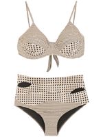 Amir Slama bikini taille-haute à pois - Tons neutres - thumbnail