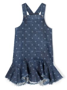 Givenchy Kids robe en jean à logo imprimé - Bleu