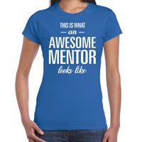 Awesome mentor cadeau t-shirt blauw voor dames 2XL  - - thumbnail