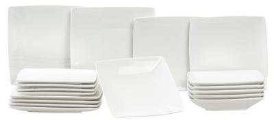 BonBistro Serviesset Yong Squito - Wit - 18-delig / 6 personen - 6 dinerborden, 6 diepe borden en 6 platte borden