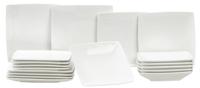 BonBistro Serviesset Yong Squito - Wit - 18-delig / 6 personen - 6 dinerborden, 6 diepe borden en 6 platte borden