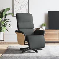 Fauteuil verstelbaar met voetensteun stof donkergrijs Fauteuil verstelbaar met voetensteun stof donkergrijs