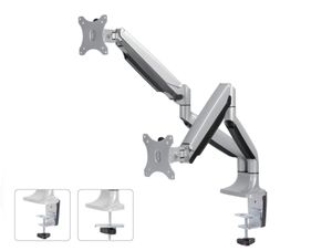 NeoMounts Flat Screen Desk mount (10-32 ) desk clamp/grommet - [NM-D750DSILVER]