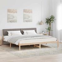 Bedframe Bruin en taupe 150 x 200 cm Massief grenenhout