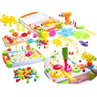 181 delige educatieve constructie bouw puzzel bouw set + speelgoed boormachine en schroeven vanaf 3 jaar - thumbnail