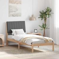 Bedframe met hoofdeinde Bruin 75 x 190 cm Massief grenenhout