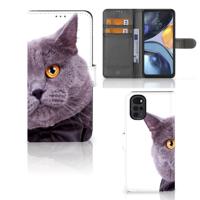 Motorola Moto G22 | Telefoonhoesje | Met pasjeshouder | Kat