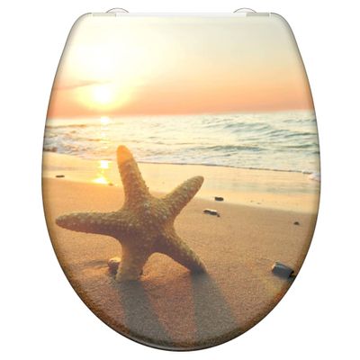 SCHÜTTE toiletbril met soft-close sea star duroplast met print