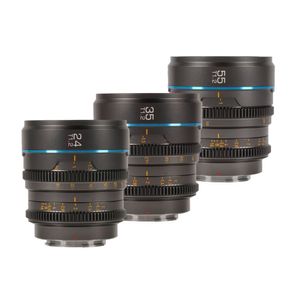 Sirui Nightwalker Series 24, 35&55mm T1.2 S35 Manual Focus Cine Lens (X-mount, gun metal gray)