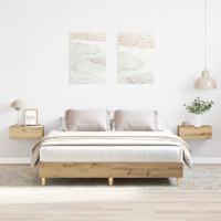 Bedframe zonder matras 150x200 cm spaanplaat artisanaal eiken