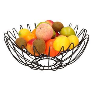 Fruitschaal/fruitmand rond zwart metaal 35 cm