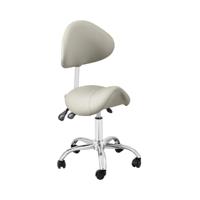 Zadel stoel - In hoogte verstelbare rugleuning en zitting - 55-69 cm - 150 kg - Grijs, Zilver