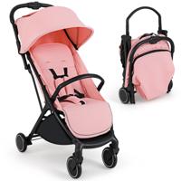 103 cm Lichtgewicht Kinderwagen Compacte Reis Kinderwagen met met Eén Hand Inklapbare Zwaartekracht Draagbare Peuter Kinderwagen -Roze