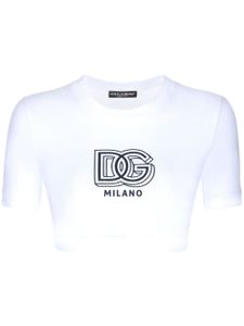 Dolce & Gabbana logo-print cotton-blend T-shirt - Blanc