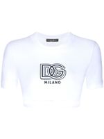 Dolce & Gabbana logo-print cotton-blend T-shirt - Blanc - thumbnail