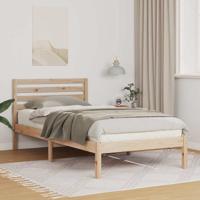 Bedframe met hoofdeinde Bruin 90 x 190 cm Massief grenenhout