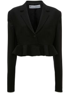 JW Anderson blazer crop à volants - Noir