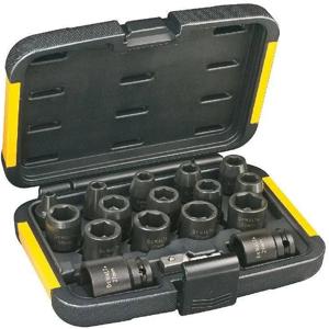 DeWALT DT7506 Krachtdoppenset 1/2" Vierkant | kort | 17-delig
