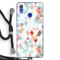 Gekleurde driehoekjes pastel: Honor Note 10 Transparant Hoesje met koord