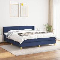 Boxspring met matras stof blauw 180x200 cm