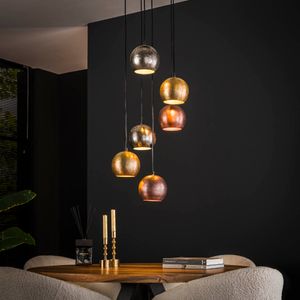 LifestyleFurn Hanglamp 'Shaketta' 6-lamps, Metal mix