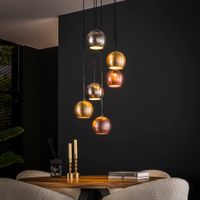 LifestyleFurn Hanglamp 'Shaketta' 6-lamps, Metal mix