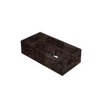 Fontein INK Versus 36x18x9cm Hardsteen Links Met Kraangat Glans Emperador