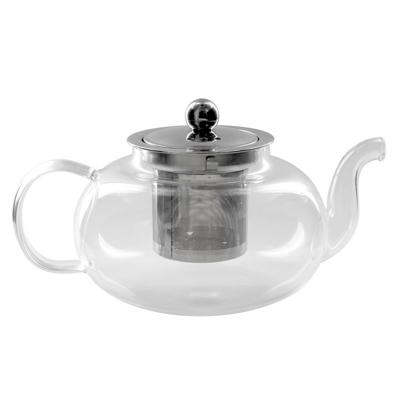 Home Deco Factory Theepot Kensington - Glas - met deksel - transparant - 700 ml - 13 x 20 cm