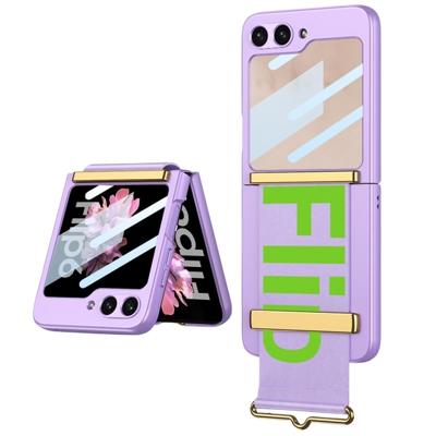 Lunso Samsung Galaxy Z Flip 7 FE / Z Flip6 backcover hoesje met Polsband - Lila