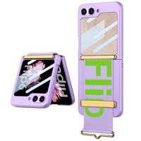 Lunso Samsung Galaxy Z Flip 7 FE / Z Flip6 backcover hoesje met Polsband - Lila