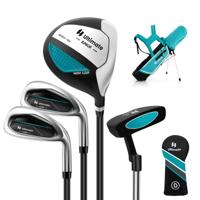 Set Golfclubs voor Kinderen Rechtshandig Golfclubset met Golftas en Regenhoes Complete Golfset Incl. 7/9/S Ijzer 1 Driver 4 Hybride en Putter