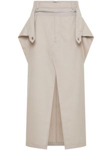 Dion Lee jupe mi-longue en laine à détail de zip - Tons neutres