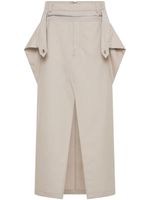 Dion Lee jupe mi-longue en laine à détail de zip - Tons neutres