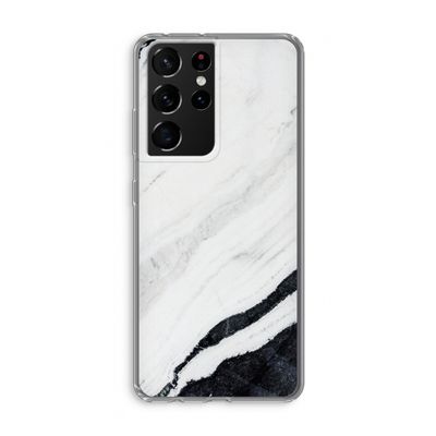 Elegante marmer: Samsung Galaxy S21 Ultra Transparant Hoesje