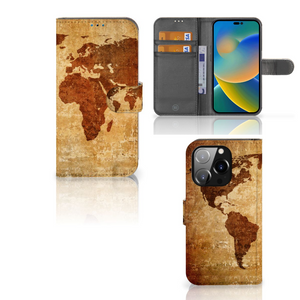 iPhone 14 Pro Flip Cover Wereldkaart