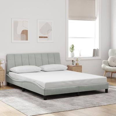 Bedframe zonder matras 160x200 cm fluweel lichtgrijs