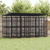 Hondenkennel met dak 7,37 m² staal