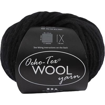 Creativ Company Wolgaren, l: 50 m, zwart, 50 gr/ 1 bol