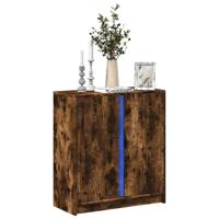 Dressoir met LED 77x34x85 cm bewerkt hout gerookt eikenkleurig