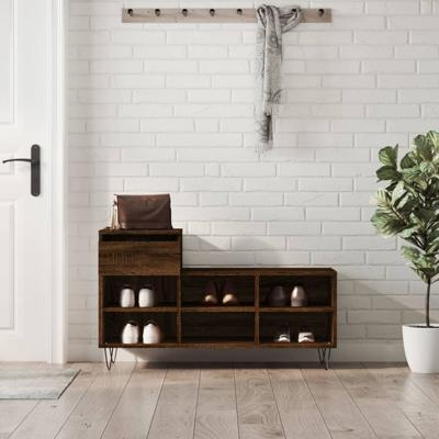 VidaXL Schoenenkast 102x36x60 cm bewerkt hout bruin eikenkleur