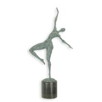 A BRONZE SCULPTURE NUDE GREEN FINSIH