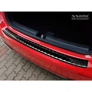 Zwart RVS Bumper beschermer passend voor Mercedes A-Klasse W177 2018- 'Ribs' AV245197