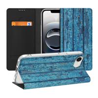 Apple iPhone 16e Book | Wallet Case | Wood Blue