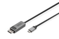 Digitus DB-300334-010-S DisplayPort / USB-C Adapter [1x USB-C - 1x DisplayPort stekker] Zwart Afgeschermd, Rond 1 m - thumbnail